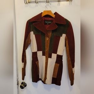 Suede Patch Leather Jacket (vintage style)